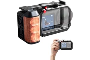 Vertical Shoot Camera Cage with Side Handle Compatible with DJI OSMO Action 5 Pro Action 4 Action 3,Split-Type Cage and Handg