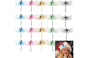 20 PCS Dragonfly Hat Clip for Bugs,5 Colors Dragonflys Hat Clip Natural & Organic Concept Deer and Horse Fly Repellent,Dragon