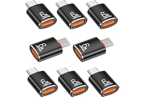 PASTALL 8 Pack 10Gbps/120W Type C Male to USB Female OTG Adapter, Black USB C to USB3.1 Adapter for Smartphone, PC, Laptop, Tablet, Keyboard etc.
