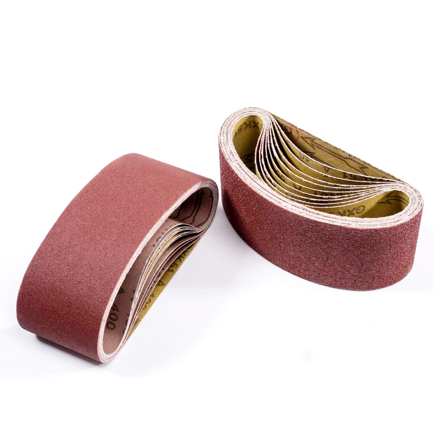 3x24 Sanding Belts,Sandpaper for 3x24 Belt Sander,3 Each of 40 80 120 150 240 400 Grit (3x24 Inch,18 Pack)