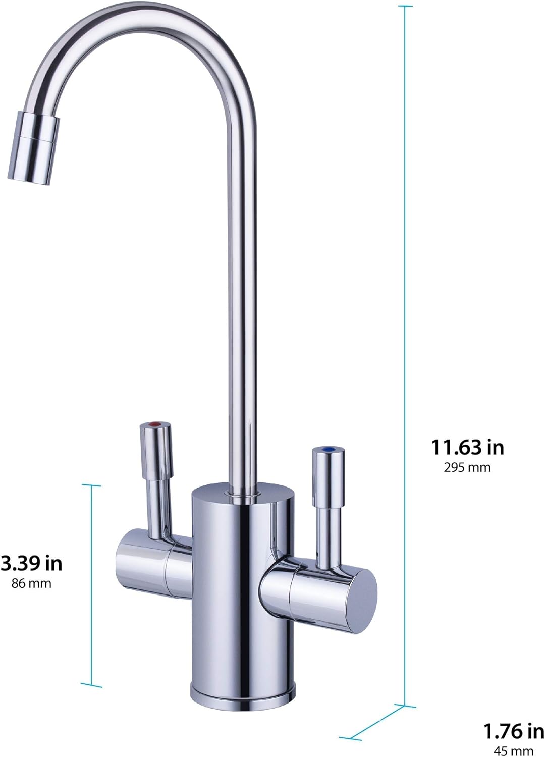 Ready Hot RH-200-F560-CH Instant Dispenser, 9 x 8 x 11.5 inches, Includes Chrome Hot and Cold Water Faucet - - 