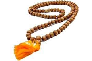 Healing Lama Trademarked 108 Beads Genuine Sandlewood Tibetan Meditation Prayer Japa Mala, Necklace. 8MM Beads Size