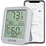 Govee Bluetooth Hygrometer Thermometer, Humidity Temperature Gauge with Remote Monitor, Large LCD Display, Notification Alert