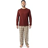 Fruit of the Loom mens Jersey Knit Top and Flannel Pant Pajama Sleep Set