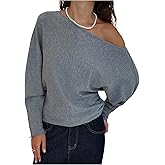 Floerns Women's Casual Off The Shoulder Sweater Fall Outfit Winter Pullover Tops