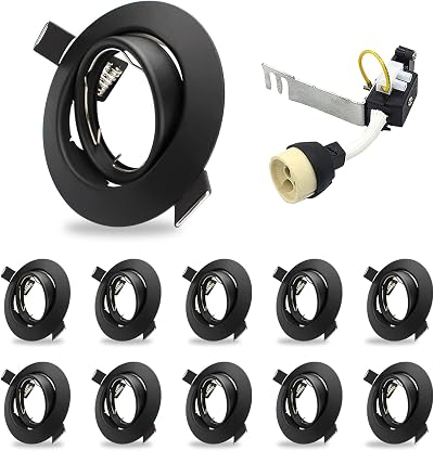 HiBay 10x Black GU10 LED Downlight Tilt Ceiling Lights 240V Non Bulbs Included