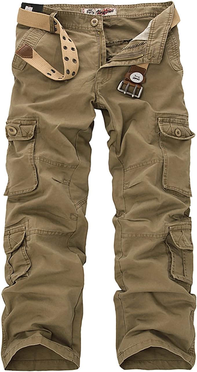 AYG Mens Cargo Work Trousers Cotton Pants Camping Hiking UK 29-46