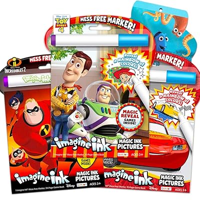 Download Buy Imagine Ink Coloring Book Set Bundle 3 Mess Free Coloring Books For Kids Featuring Toy Story Minions Angry Birds With Invisible Pens And Stickers Online In Indonesia B07nllcdbz