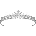 SWEETV Crystal Wedding Tiara for Women, Royal Queen Crown Headband, Rhinestone Princess Hair Accessories for Prom Birthday
