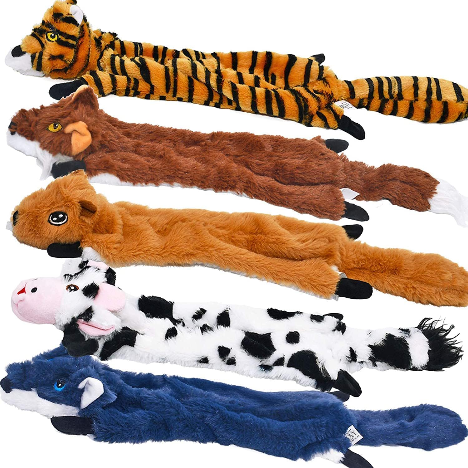 SHARLOVY Dog Squeaky Toys 5 Pack, Pet Crinkle Toy No Stuffing Animals Plush, Dog Chew for Large and Medium, Doggie Teething for Boredom — image 1