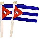 TSMD Cuba Stick Flag Cuban Small Mini Hand Held Flags,5x8 Inch,12 Pack