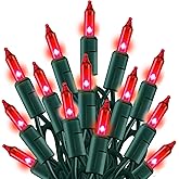 TW SHINE Valentine's Day Red Lights, 20FT 100 Count Incandescent Christmas Mini Tree String Lights, Waterproof Christmas Decorations for Outdoor Indoor Xmas Patio Home Party Garden Yard Decor