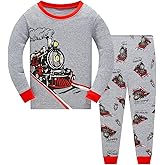 Akyzic Boys Planet Pajamas Sets 100% Cotton Pjs Toddler 2 Piece Long Sleeve Sleepwear Kids Clothes Sets Dinosaur Shirts