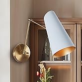9.75" Elegant Articulating Mid-Century Modern Metal Sconce, Multi-Color Available, Streamlined Design Metal Wall Light for Li