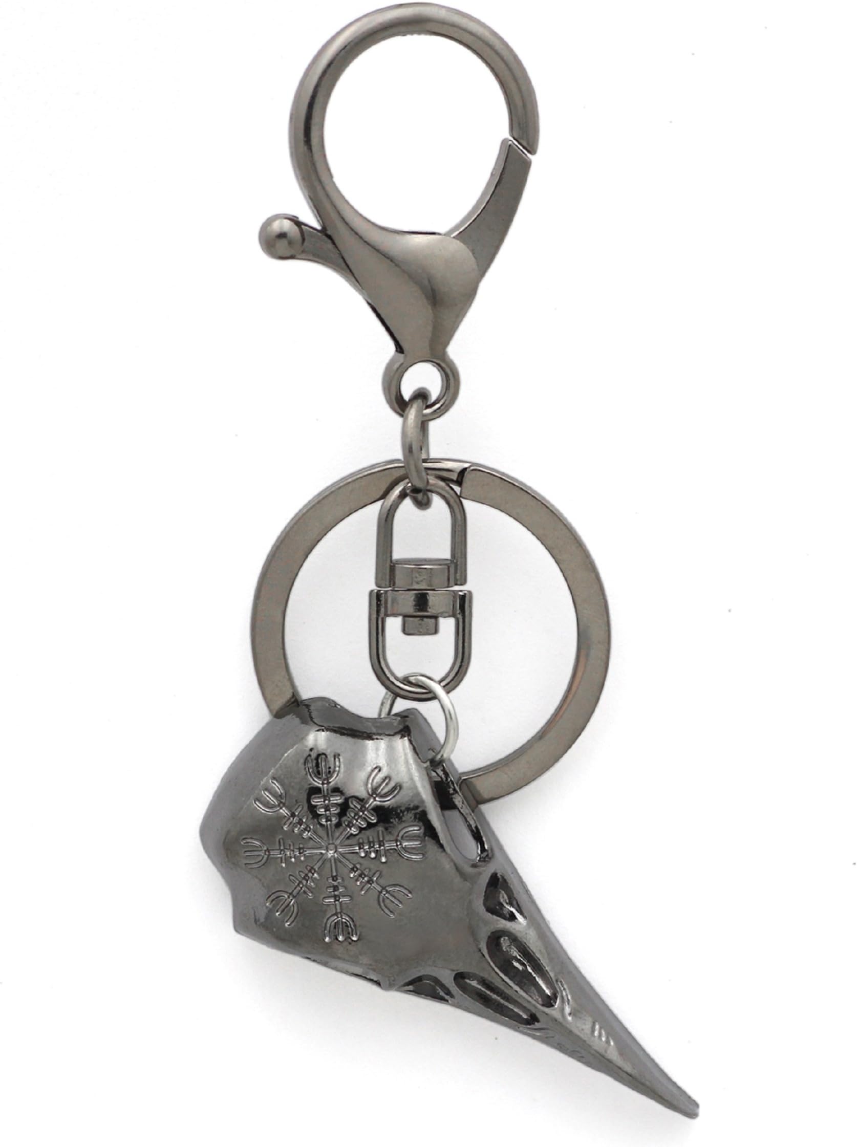 Prettyrosary Keychain Keyring Key Chain Ring Viking Wolf Thor’s Hammer Compass Antique Silver Gold Bronze Grey