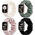 Recoppa Compatible for Apple Watch Band Scrunchie 38mm 40mm 41mm 42mm 44mm 45mm 46mm Cute Printed Elastic Solo Loop Bands Women Bracelet Strap for iWatch Series 10 9 8 7 6 5 4 3 2 1 SE, 4 Packs