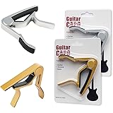 2pcs Guitar Capo for Electric Guitar Fathers Day Gifts Metal Capo for Acoustic, Ukulele/Mandolin/Banjo/Classical Guitar Acces