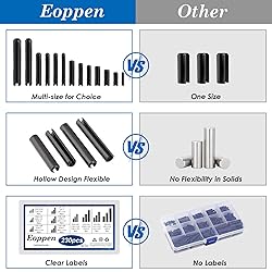 Eoppen 230Pcs SAE Roll Pin Assortment Set - Slotted