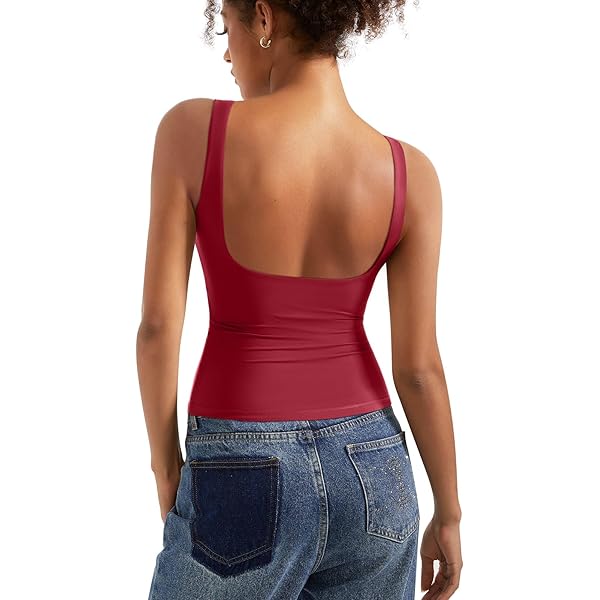 トップス HIAND Bicolor jacquard camisole Women's Sleeveless Floral Jacquard Cami Tank Tops Wide Shouder