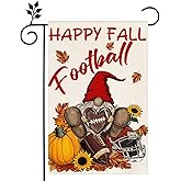 Happy Fall Football Scarecrow Pumpkin Maple Leaves Garden Flag 12 x 18 Inch Autumn Home Outdoor Yard Decoration Flag