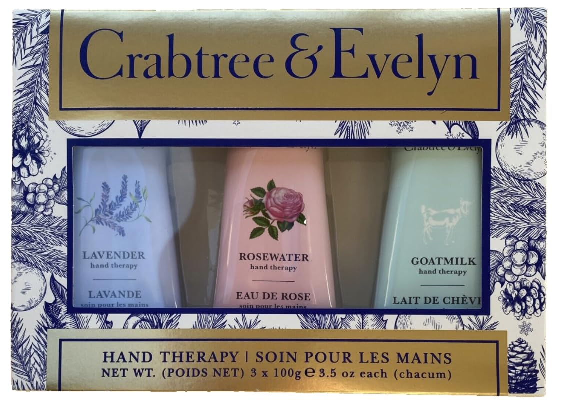 CRABTREE & EVELYN Lavender, Rosewater & Goatmilk Hand Therapy Set (3 x 100g)