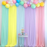 GewoneLife 10x7ft Unicorn Backdrop Curtains-Pastel Rainbow Backdrop Photography Background for Girls Birthday Party,Baby Shower,Classroom,Back-to-School Decor-Wrinkle-Free Reusable Fabric,Easy to Hang
