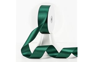 MEEDEE Dark Green Satin Ribbon - 1-1/2 inch Double Faced, Perfect for Christmas Tree, Wreaths, Weddings, Flower Bouquets