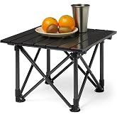 Amazon Basics Folding Camping Table, Made of Alloy Steel and Aluminum, Small, 15.7 x 16.1 x 11 Inches, 4.4 lbs, Black
