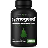 NutraChamps Pycnogenol French Maritime Pine Bark Extract, Premium Circulation Complex, Blood Flow, Nitric Oxide Production, Superior Absorption, Results with Black Pepper Extract, 60 Capsules