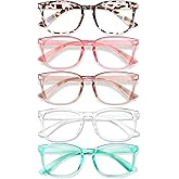 WINTOO Blue Light Glasses for Woman Men | 99% Blue Light Blocking Glasses for Computer Gaming TV Phone Screen Square Frame | Anti Eyestrain & UV Glare Protection - 5 Pair