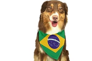 MOCSONE Dog Bandanas Brazil Flag Pet Bandana Scarf Triangle Bibs Kerchief Accessories for Dogs Cats