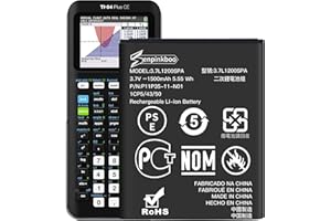 Senpinkboo for Texas TI-84 Plus CE Battery 1500mAh for Texas Instruments TI-84 CE Battery Part No. P11P35-11-N01/3.7L12005SPA 3.7V