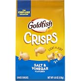 Goldfish Crisps Salt &amp; Vinegar Baked Chip Crackers, 4.8 Oz Bag