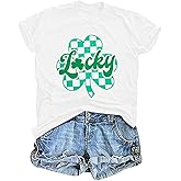 St Patricks Day Shirt Women: Lucky Shamrock Tshirt Irish Shirts St Patrick’s Clover Short Sleeve Tee Top