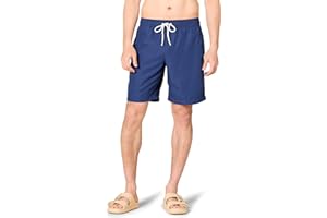 Amazon Essentials Mens 9" Swim Trunks with Mesh Lining, Pockets, Drawstring Closure