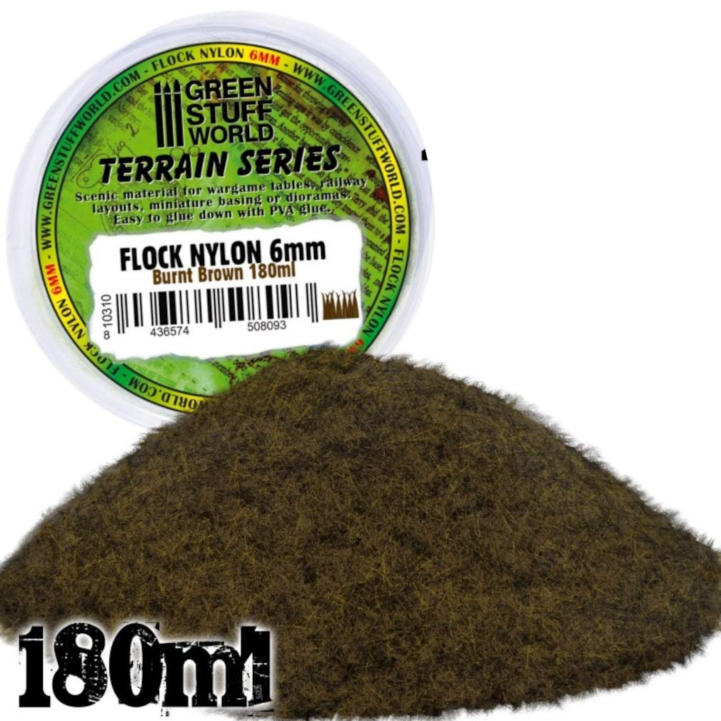 Green Stuff World Flock Nylon - Burnt Brown 6mm (180ml) (GSWD-10310)