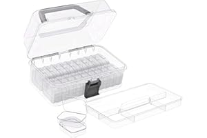 Find Scrapblooms Diamond Organizer Box, 20Pcs Small Diamond Painting Organizers and Removable Tray, Mini Clear Bead Storage Containers Boxes with Hinged Lid for Bracelet Making DIY Jewelry Craft Nail