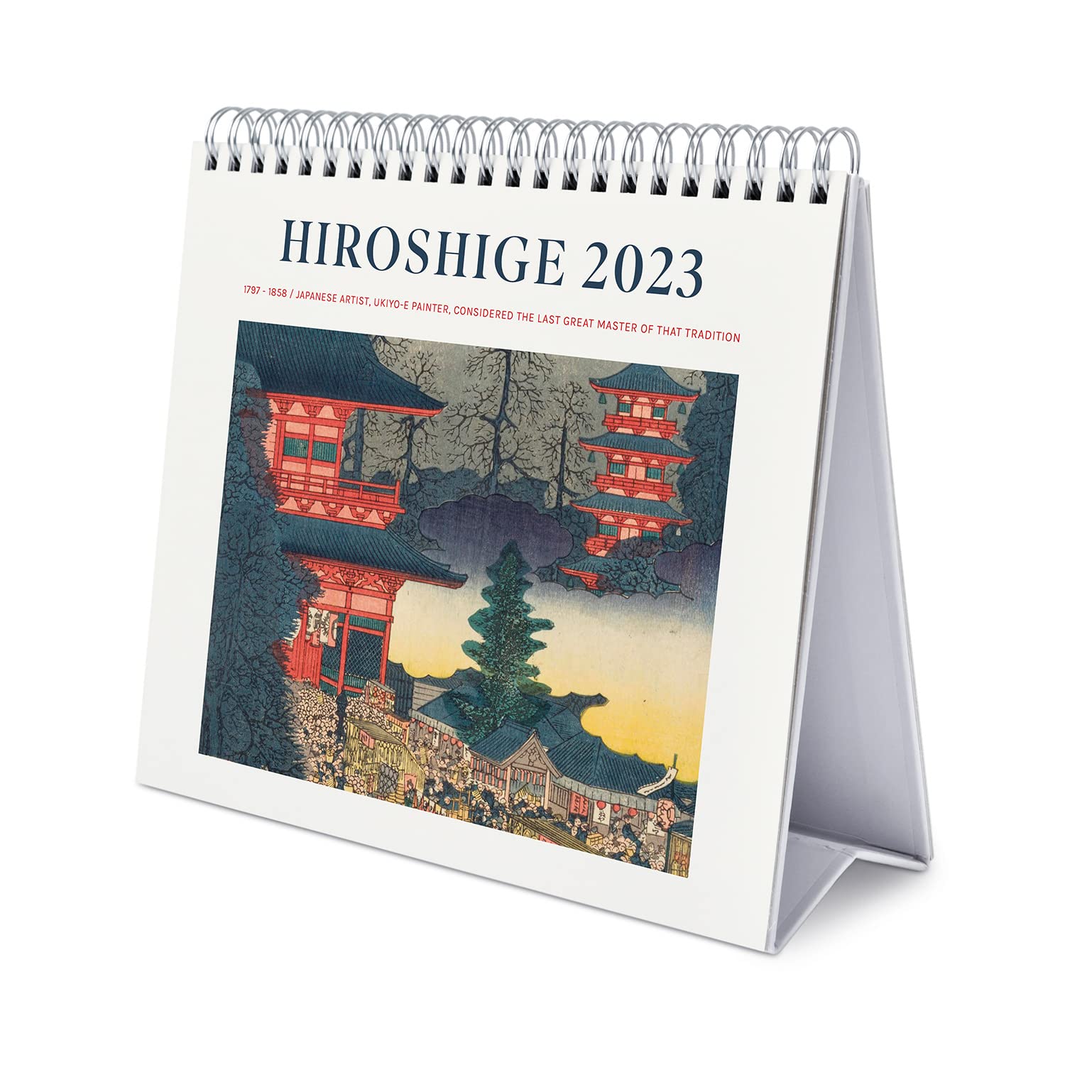 Grupo Erik Japanese Art Hiroshige Calendar 2023 - Desktop Calendar 2023-7 x 8 inches / 18 x 20 cm - Japanese Art Desk Calendar 2023-12 Month 2023 Planner - Japanese Gifts