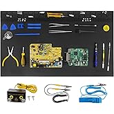 70 x 40cm Heat Resistant Large Silicone Soldering Mat with Grounding Accessories and Anti Static Wrist Strap, Repair ESD Safe