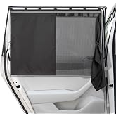 Car Window Shades, 2 Pack Car Sun Shade for Baby, Double Layer &amp; Fully Open, Magnetic Back Window Curtain, Sun Shade Covers Privacy Screen