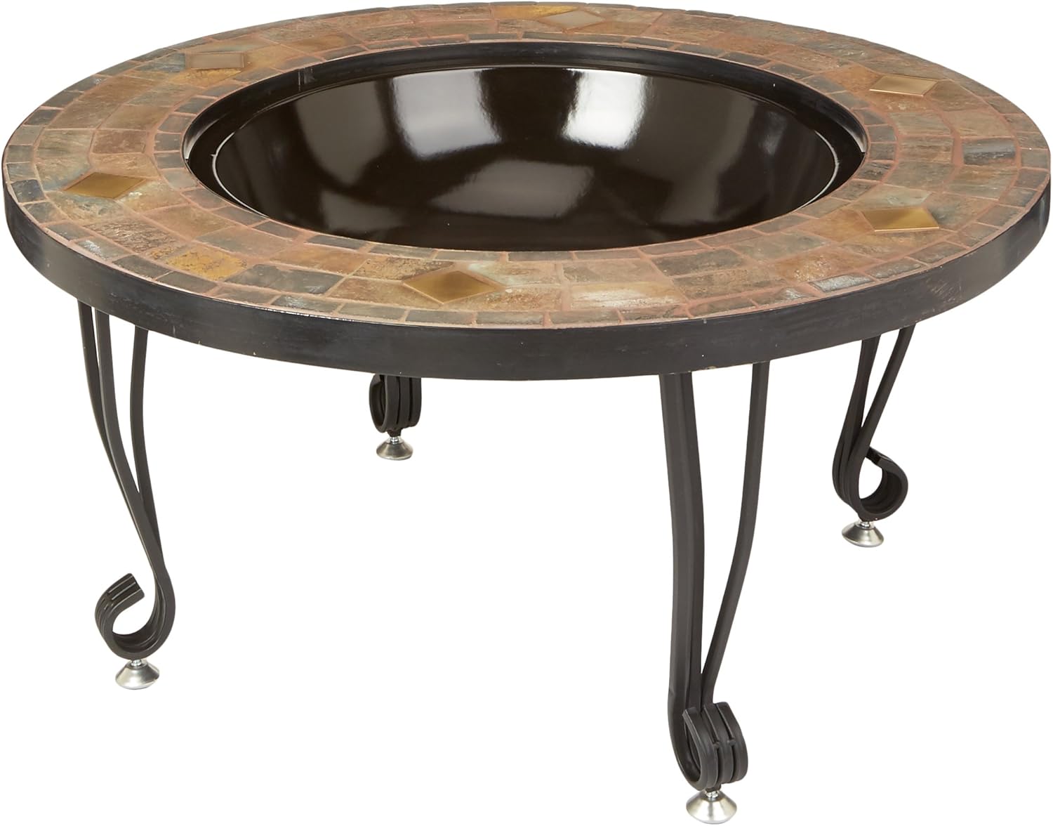 Basics 34-Inch Natural Stone Fire Pit with Copper Accents : Garden & Outdoor
