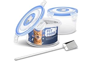 CollectHall 2 Pack Cat Food Can Covers Lids, Reusable Airtight Can Cover Pet Food Container - Keeps Canned Cat Food, Cat Wet Food Fresh, Odor-Free, with a SUS 304 Spoon for Easy Scooping