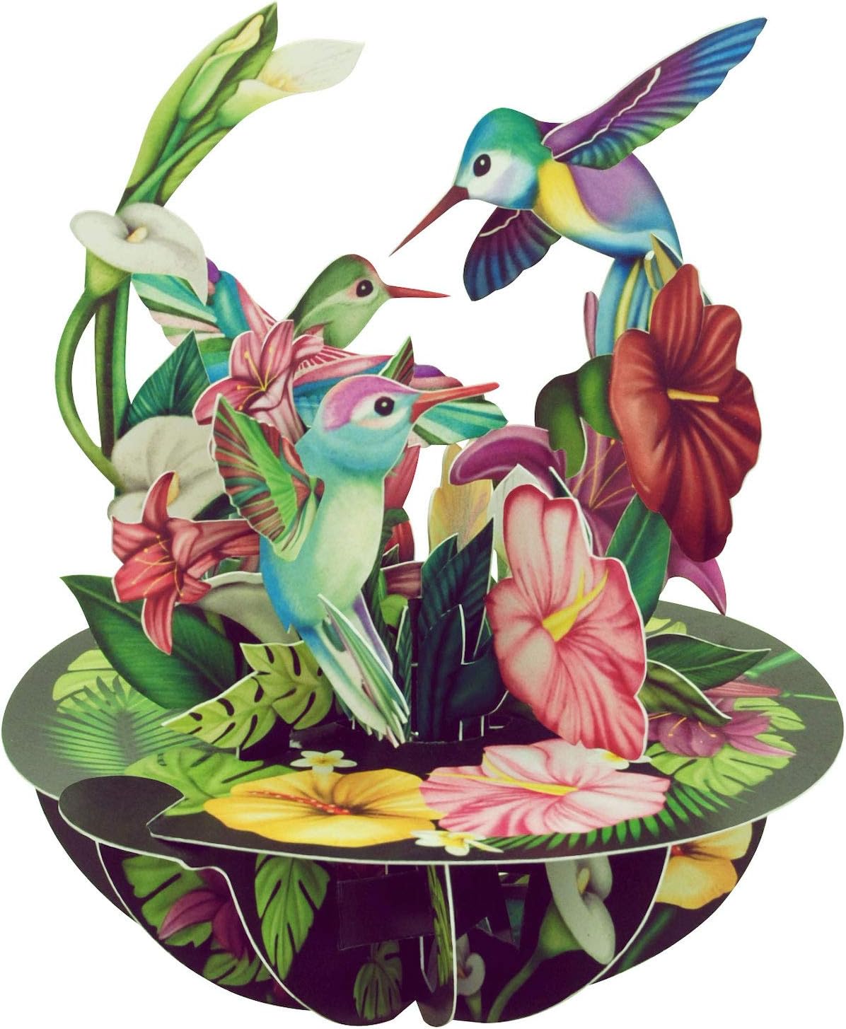SANTORO Pirouette, 3D Pop Up Greeting Card - Hummingbirds - for Her Him, Mum, Wife, Sister, Daughter, Birthday, Bird Lovers