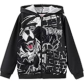 Marvel Zip Up Hoodie Spiderman Hooded Sweatshirt Lightweight Cardigan Spider-Verse Venom Outfit Toddler Boy Girl Kids 2-12Y