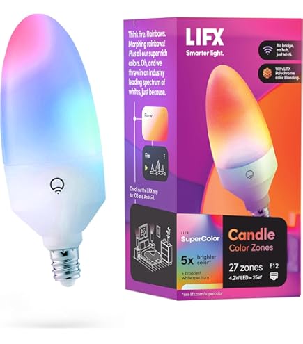 LIFX Cor A19 800 lúmens, bilhões de cores e brancos, lâmpada LED