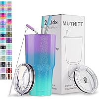 30 oz Tumbler with Lids and Straws,18/8 Stainless Steel Vacuum Insulated Coffee Tumbler,Insulated Travel Mug Water Cup with L