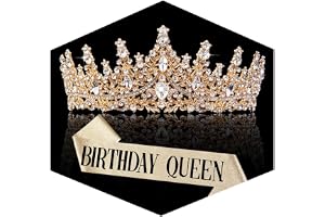 Gold Crown for Women Crystal Princess Tiaras Rhinestone Queen Headband Wedding Bridal Hair Accessories Birthday Prom Pageant Party Coming of Age Ceremony Photo Props
