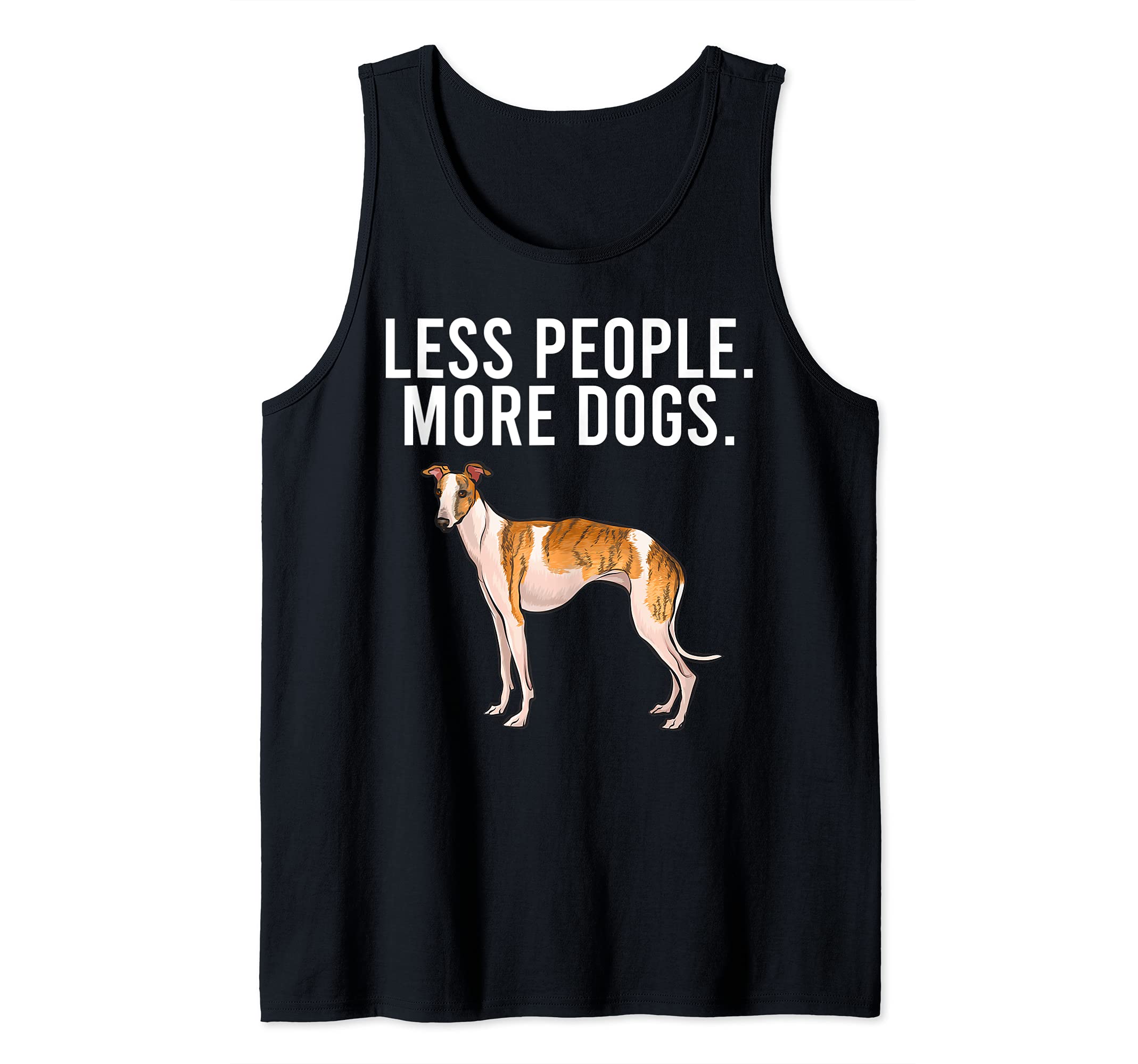 Less People More Dogs Whippet Funny Introvert Tank Top