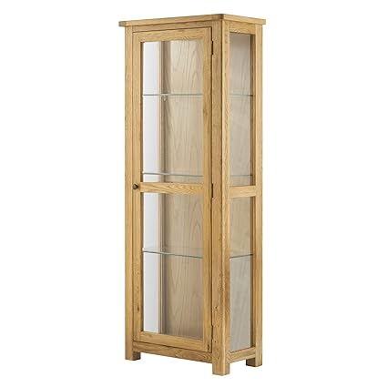 Roseland Oak Glass Display Cabinet Glazed Display Unit Amazon