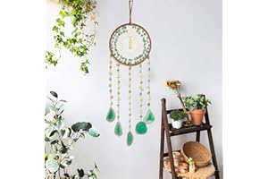 DREAMOCEAN Tree of Life Dream Catchers with Healing Agate,Natural Crystal Stone Dream Catcher Wall Decor for Bedroom, Idea Craft Gift for Kids Girls Boys Women Friends (Turquoise Agate)